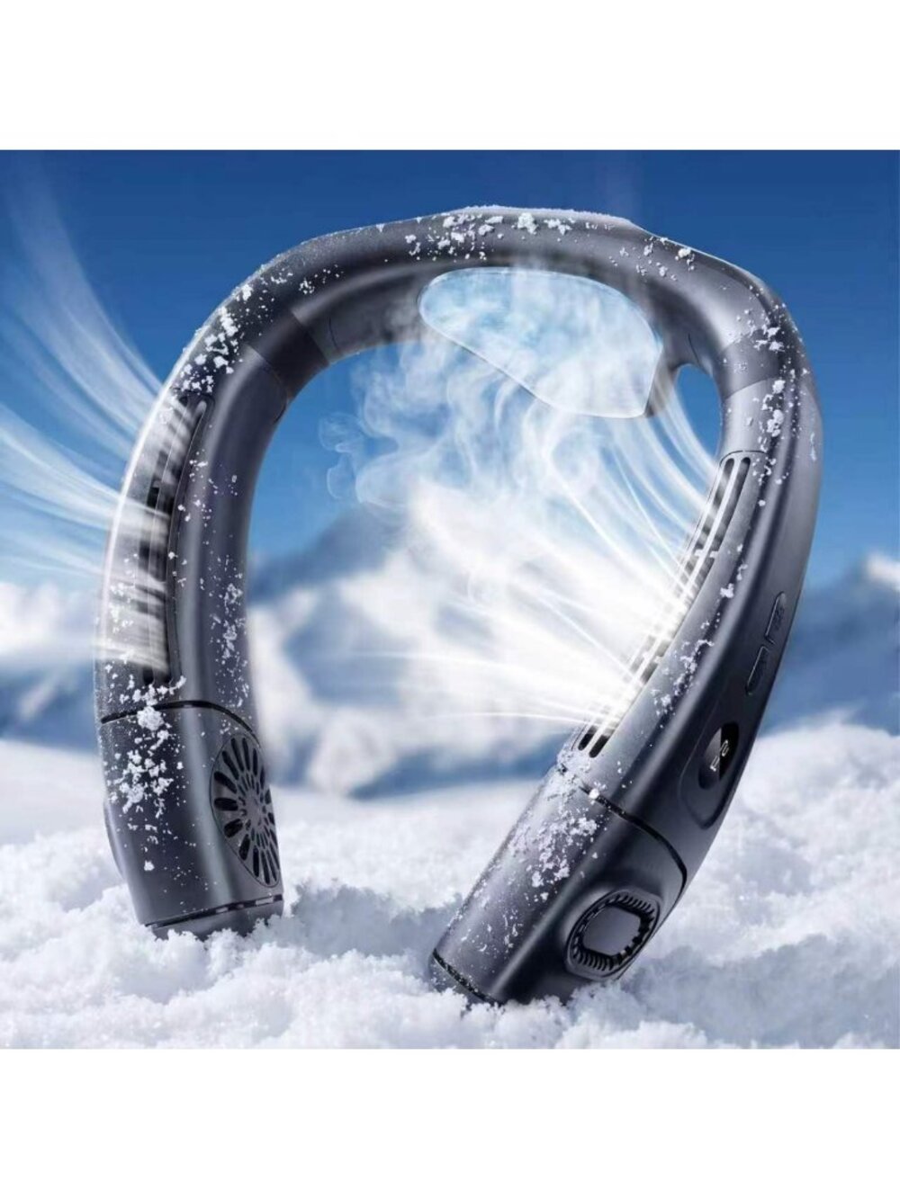 Wearable Neck Air Conditioner Fan - Bladeless, Rechargeable, 6000mAh, Portable
